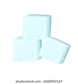 Ice cubes isolated on white background