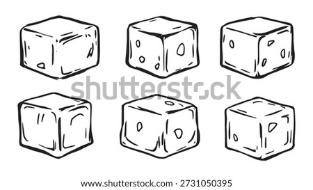 Ice cubes line art minimal design modern aesthetic simple style