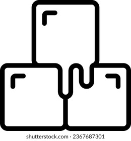vector de ilustración de icono de línea de cubos de hielo