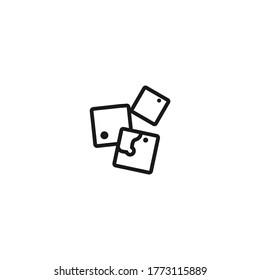 ice cubes line icon on white background