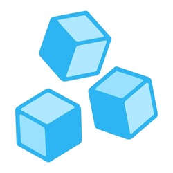Ice cubes logo or icon. Vector illustration set on white background