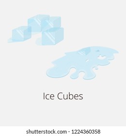 Ice Cubes and Melted Ice Cubes