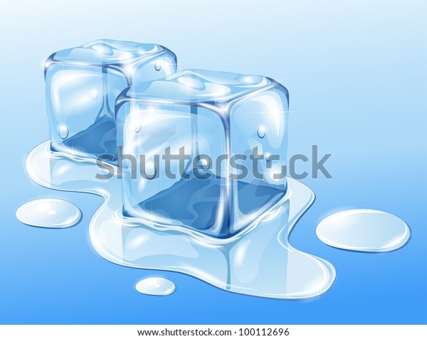 Ice Cubes On Water Surface Illustration Stock Vector (Royalty Free ...