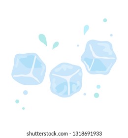 Ice cubes on white background