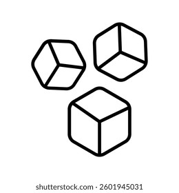 ice cubes vector icon color editable