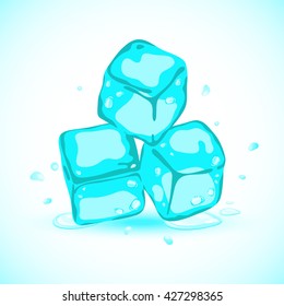 Ice cubes, vector illustration