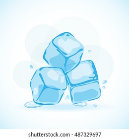 Ice cubes, vector illustration