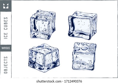 Ice Cubes Vector illustration - Hand drawn