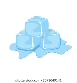 Ice cubes for vector illustration isolated on white background. 