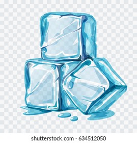 Ice cubes vector illustration on white background