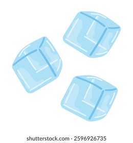 Ice cubes. Vector illustration set on white background