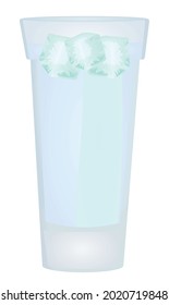 El hielo cubra el vaso de agua. ilustración vectorial