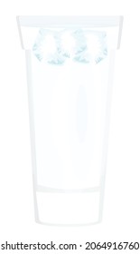 El hielo cubra el vaso de agua. ilustración vectorial
