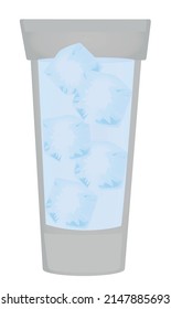 Ice cubes water glass. vector illustration