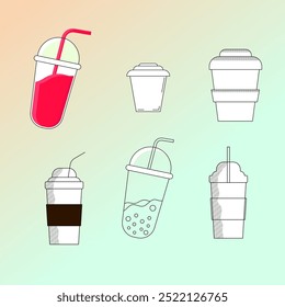 ice cup drink logo vector