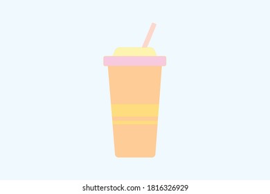 Ice cup with a straw, a suitable image to use to represent a product or concept of selling with a simple theme
