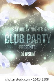 Ice Dance Party Poster Background Template - Vector Illustration
