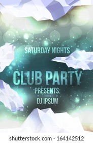 Ice Dance Party Poster Background Template - Vector Illustration