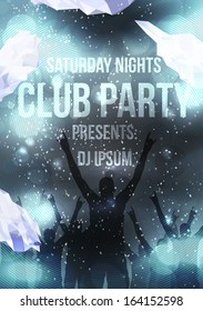 Ice Dance Party Poster Background Template - Vector Illustration