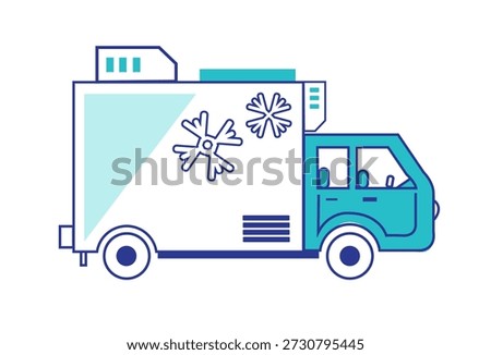 Ice delivery Truck Icon. Editable Clip Art.