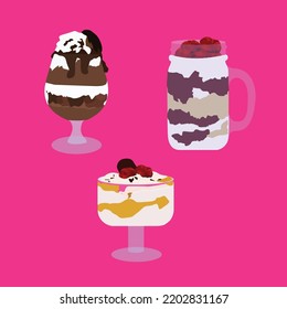 ice dessert vector illustration design set