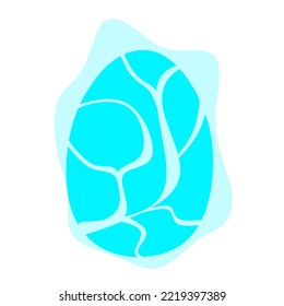 Ice Dinosaur Eggs On A White Background. Eggs Of Ancient Animals Are Blue, Foggy. Great For Ancient Reptile Egg Logos. Vector Illustration