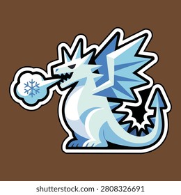 Ice dragon blowing snowflake