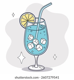 ice drink beautiful glass vector