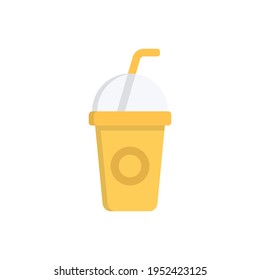 Ice drink food delivery flat icon vector illustration design, this vector is suitable for icons, logos, illustrations, stickers, books, covers, etc.