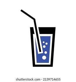 Ice Drink Icon. Food symbol. Simple flat vector illustration for your web site design, logo, app, UI. Restaurant icon
