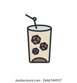 ice drink icons isolated on White Background. Flat style design