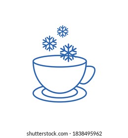 Ice drink on the cup icon