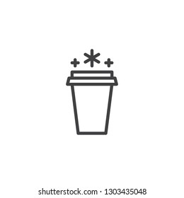 Ice drink paper cup vector icon. filled flat sign for mobile concept and web design. Take away ice coffee cup simple solid icon. Symbol, logo illustration. Pixel perfect vector graphics