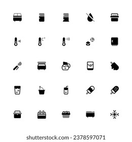 Colección de iconos de la fiesta de bebidas heladas. Icono de Pixel Perfect Freezer Duotone Style 2D