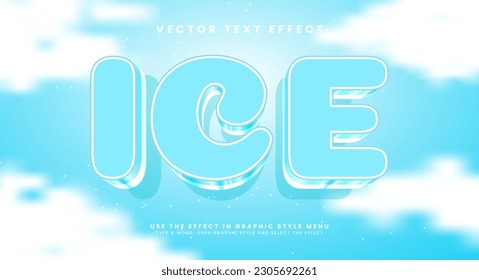 Ice editable text style effect. Vector text effect, with luxury concept.