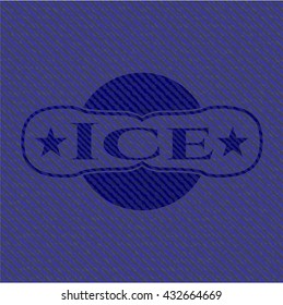 Ice emblem with denim high quality background