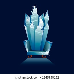 Ice Is A Fantastic Throne. Crystal Chair. Vector Image