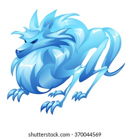 Ice fantasy dog. Vector.
