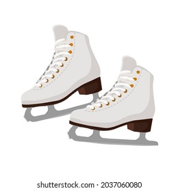 ice figure skate icon vector illustration. Winter sport skates icons. figure skates ready for your design on a white background. Elements for the image of a ski resort, mountain entertainment. 