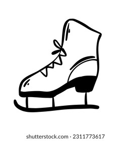 ice figure skate icon vector illustration. Winter sport skates icons. figure skates ready for your design on a white background. Elements for the image of a ski resort, mountain entertainment