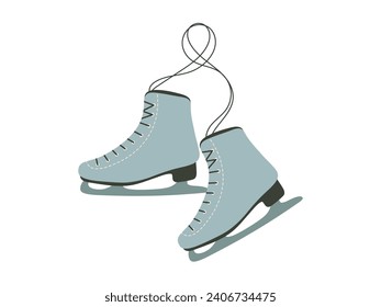Ice Figure Skate vector illustration. Winter sport skates icon on white background. Elements for ski resort, mountain entertainment
