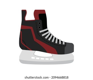 ice figure skates shoe. Sport equipment. Side view. Vector Illustration isolated on white background
