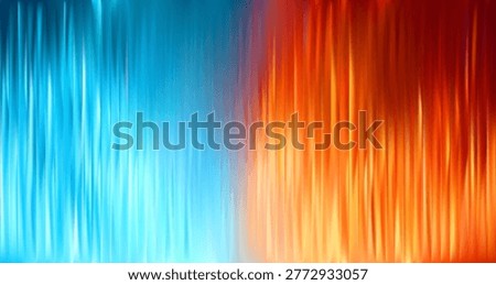 Ice fire bg. Red and blue ribbed glass background. Cold and heat abstract tech design. Cool and flame fluted wallpaper. Vector illustration EPS 10.
