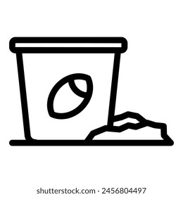 Ice fish bucket icon outline vector. Fishing hole. Frozen winter