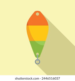 Ice fishing bait icon flat vector. Lake man polar activity. Family nature leisure