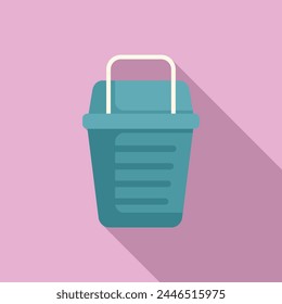 Ice fishing basket icon flat vector. Season camping. Fisher event arctic