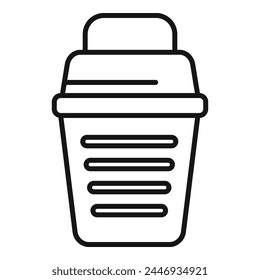 Ice fishing basket icon outline vector. Season camping. Fisher event arctic