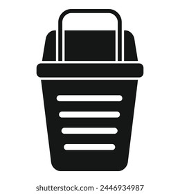 Ice fishing basket icon simple vector. Season camping. Fisher event arctic