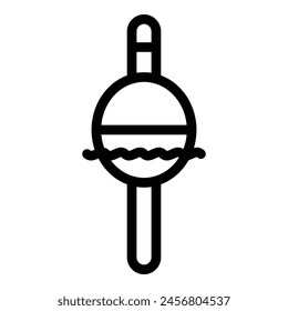 Ice fishing bobber icon outline vector. Fisherman hole. Winter lake