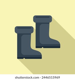 Ice fishing boots icon flat vector. Cold water outdoor. Polar activity